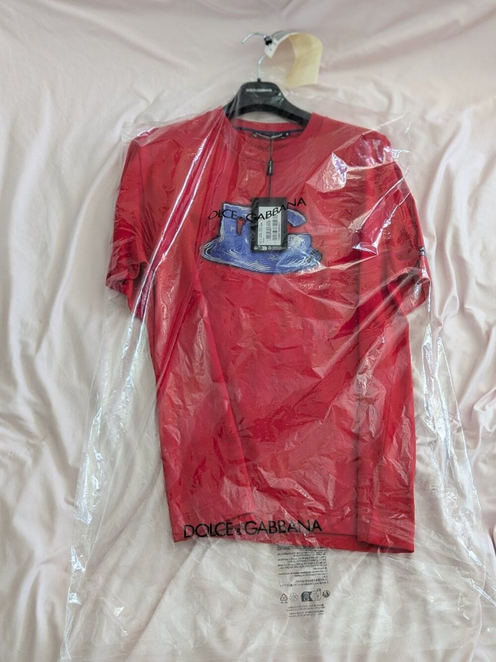 Dolce & Gabbana Red Graphic Logo T-Shirt Size 48